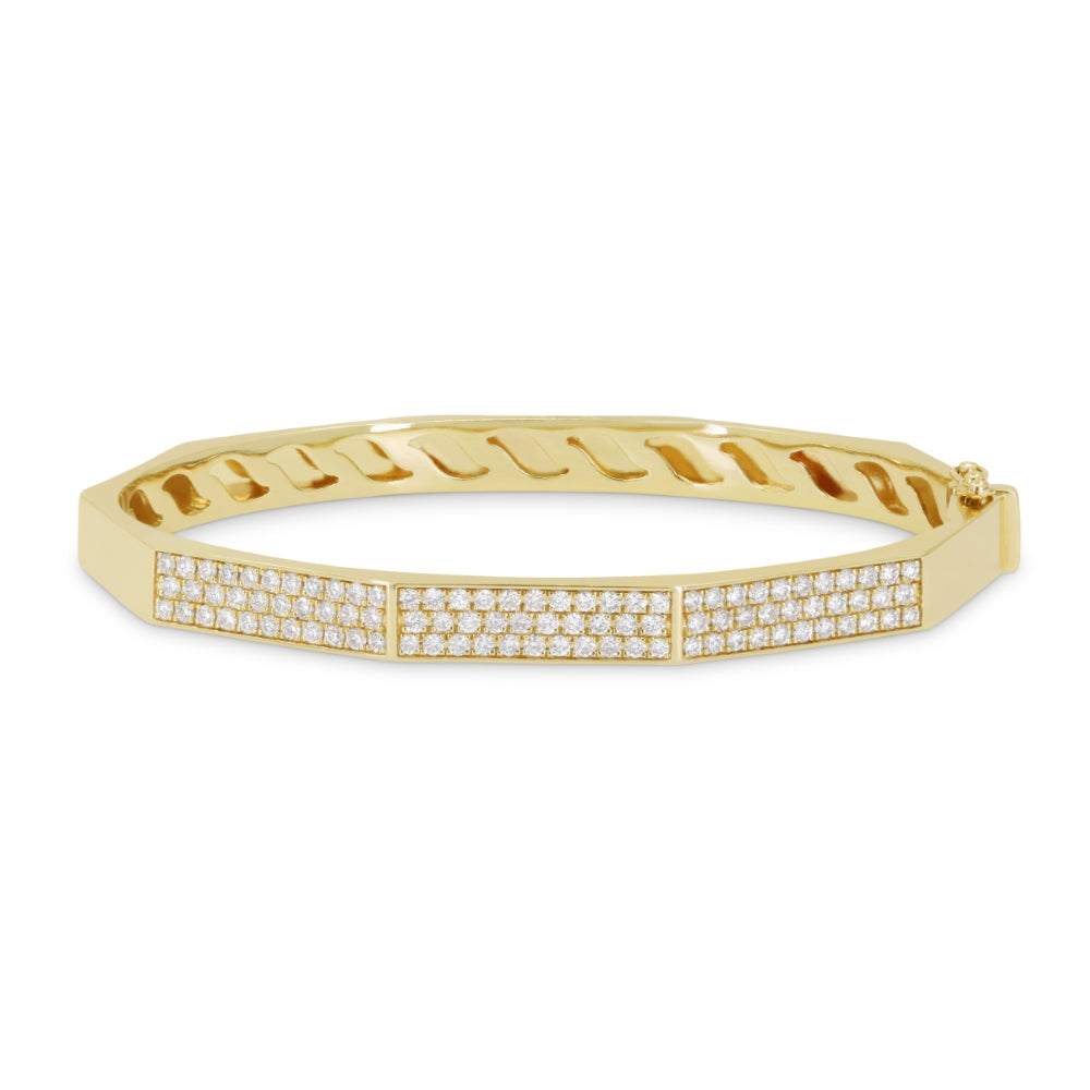 Madison L 14K Yellow Gold Diamond Bangle - style B1143Y