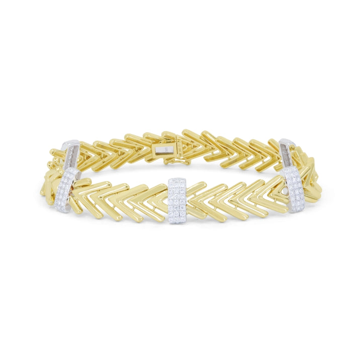 Madison L 14K Two Tone Gold Diamond Bracelet - style B1159WY