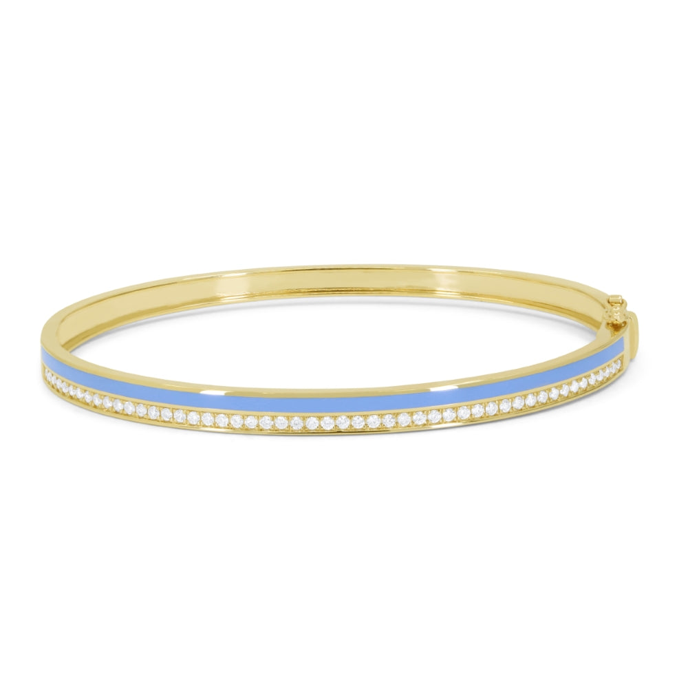 Madison L 14K Yellow Gold White Enamel Bangle - style B1161Y-WHITE