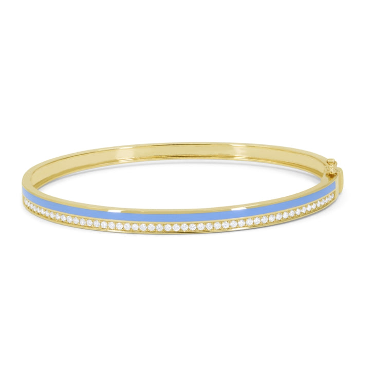 Madison L 14K Yellow Gold White Enamel Bangle - style B1161Y-WHITE