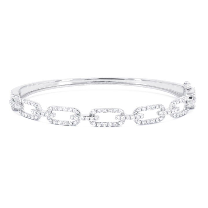 B1177 White Gold White Diamond Bangle Milano Collection 2021 Paperclip Design Round Shape UPDATED-21-Apr-2026 wholesale-only B1177W