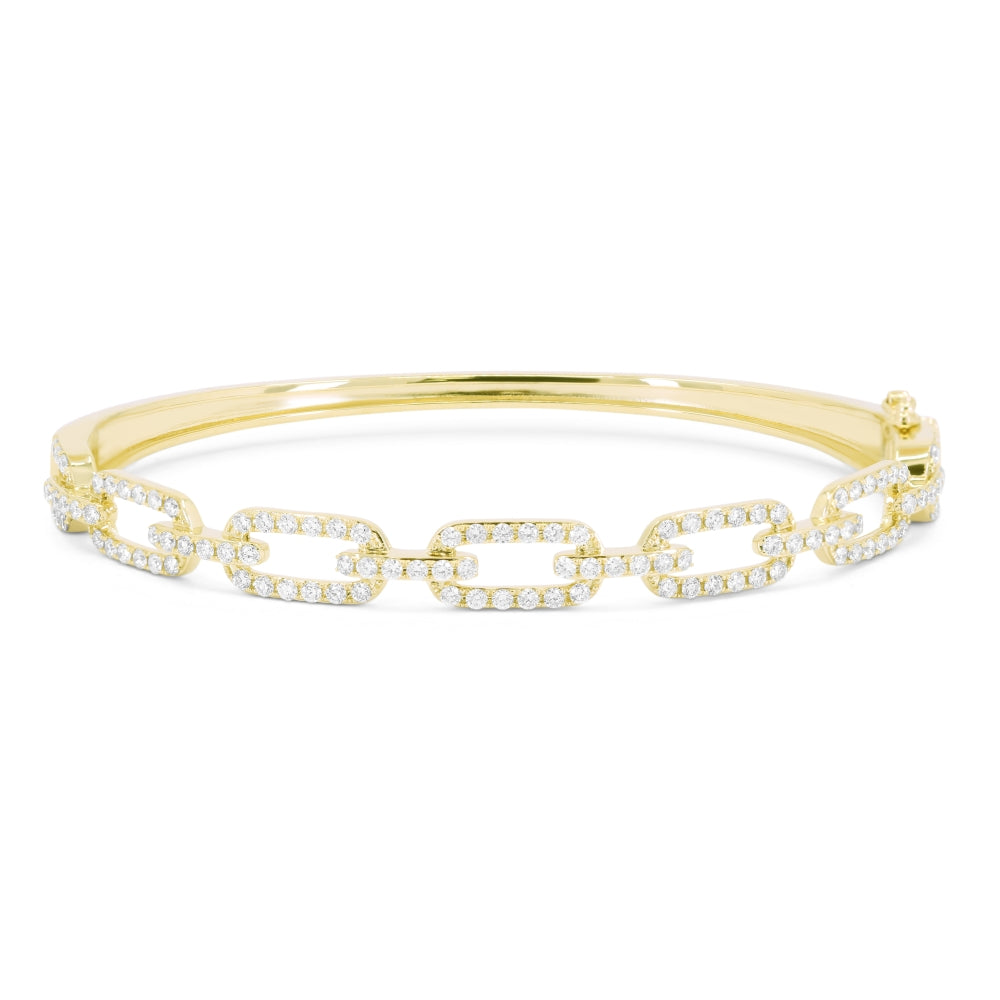 B1177 Yellow Gold White Diamond Bangle Milano Collection 2021 Paperclip Design Round Shape UPDATED-21-Apr-2026 wholesale-only B1177Y