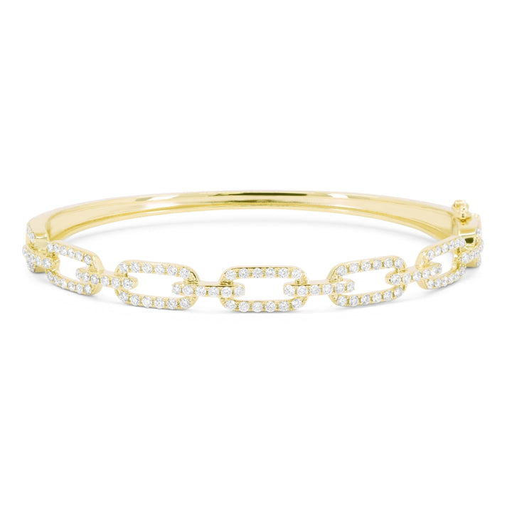 B1177 Yellow Gold White Diamond Bangle Milano Collection 2021 Paperclip Design Round Shape UPDATED-21-Apr-2026 wholesale-only B1177Y