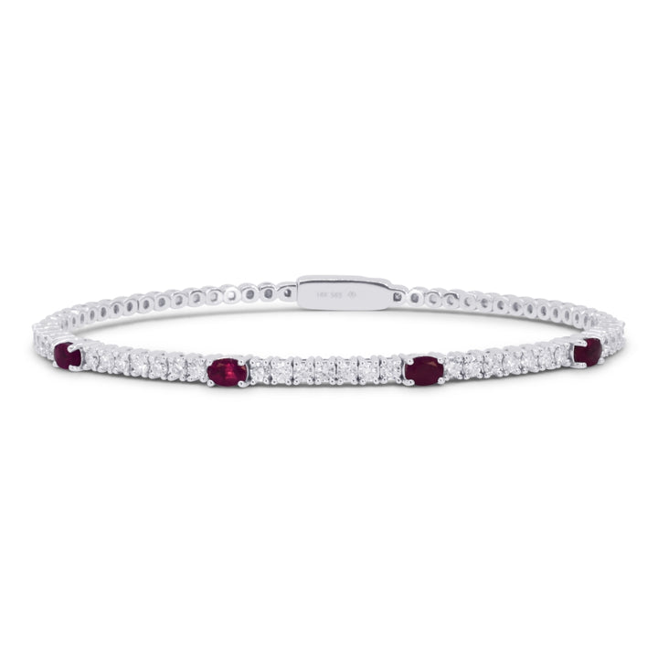 B1180 White Gold Ruby Bangle Arianna Collection 2021 Oval Shape UPDATED-21-Apr-2026 wholesale-only B1180RUW