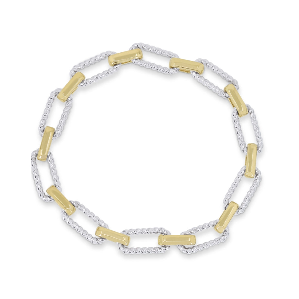 B1213 White And Yellow Gold White Diamond Bracelet Milano Collection 2023 Paperclip Design retail-facing UPDATED-21-Apr-2026 B1213WY-NODIA