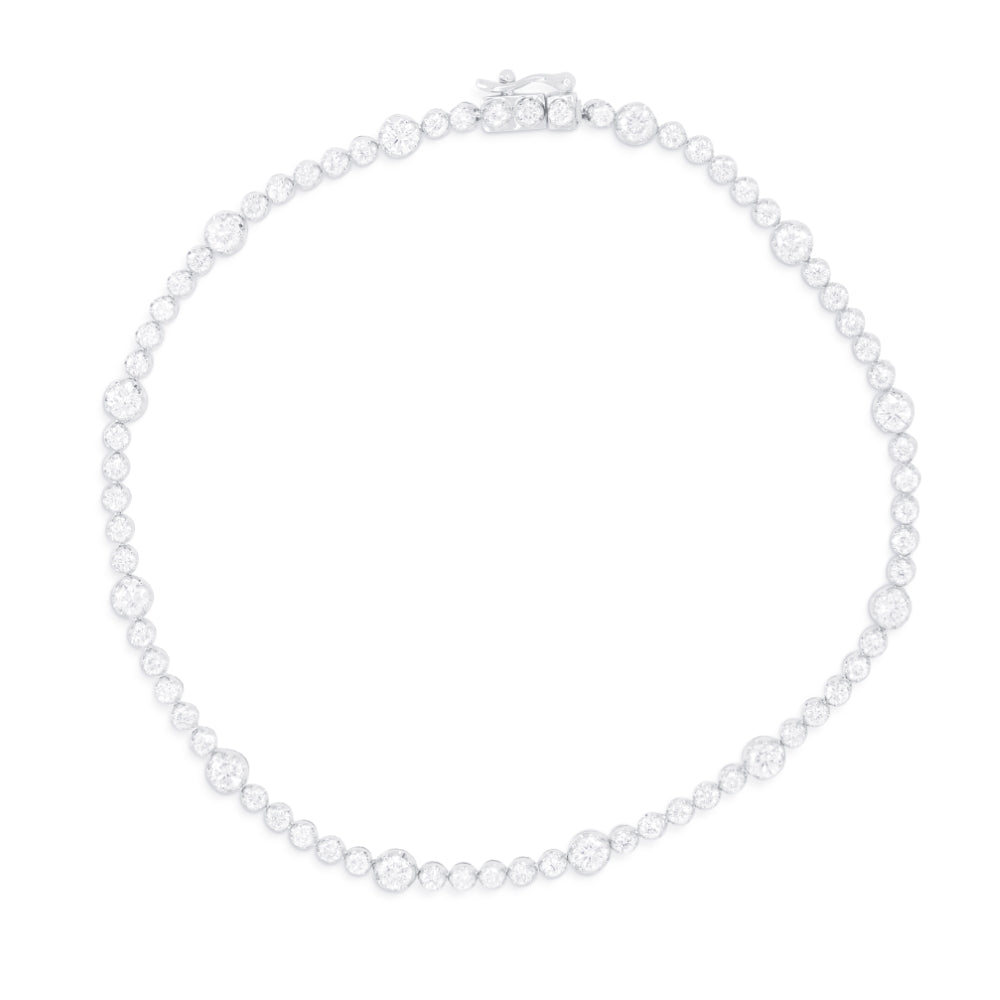 Beautiful Hand Crafted 14K White Gold White Diamond Arianna Collection Bracelet
