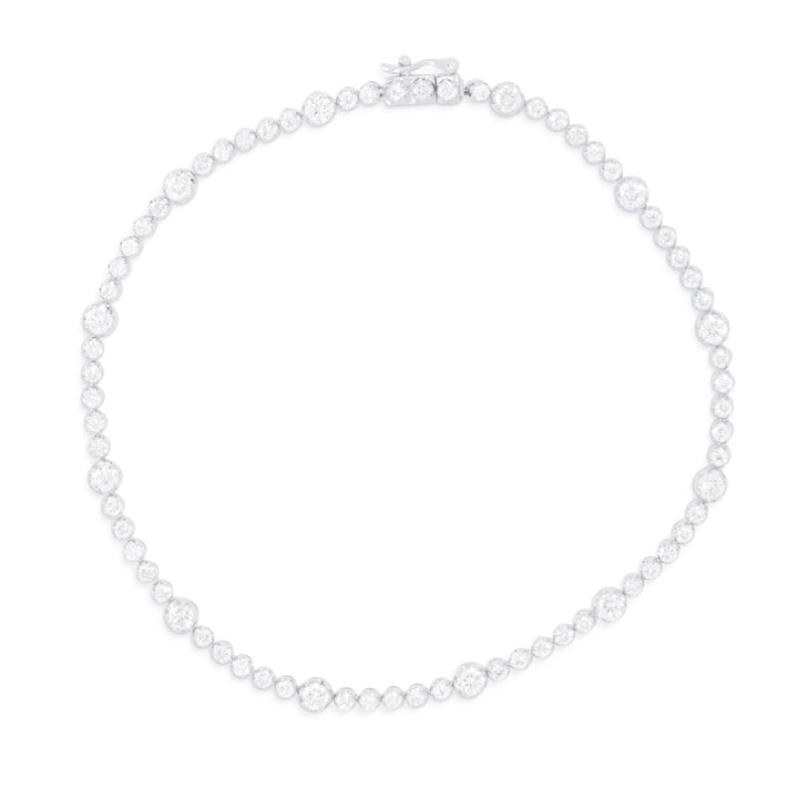 Beautiful Hand Crafted 14K White Gold White Diamond Arianna Collection Bracelet