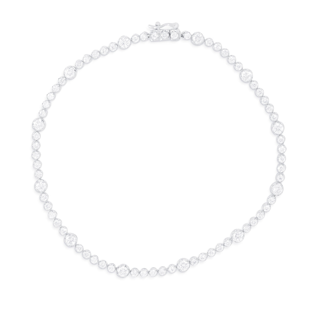 Beautiful Hand Crafted 14K White Gold White Diamond Milano Collection Bracelet