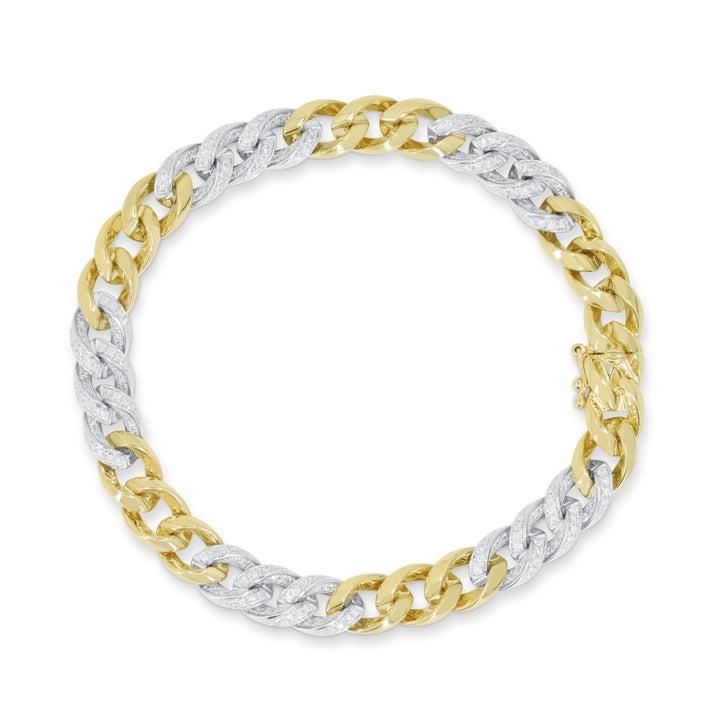 Madison L 14K Two Tone Gold Diamond Paperclip Bracelet - style B1244WY