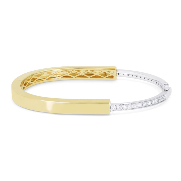 Beautiful Hand Crafted 14K Two Tone Gold White Diamond Milano Collection Bracelet