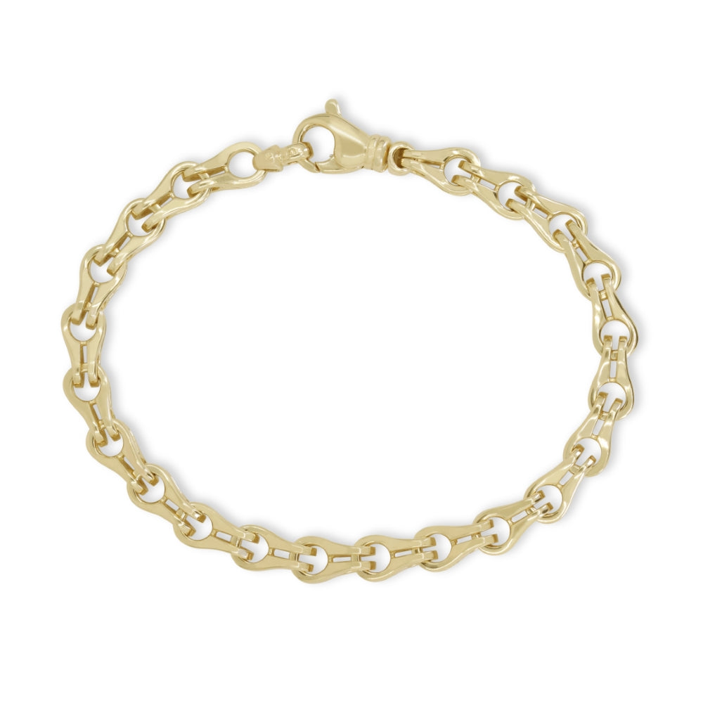 Beautiful Hand Crafted 14K Yellow Gold   And Diamond Milano Collection Bracelet