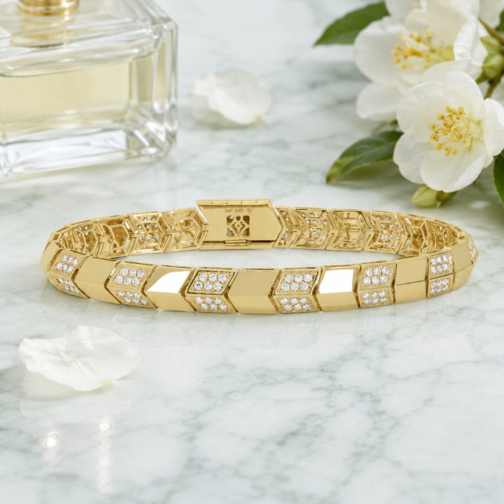 B1283 - 14K Yellow Gold Diamond Bracelet