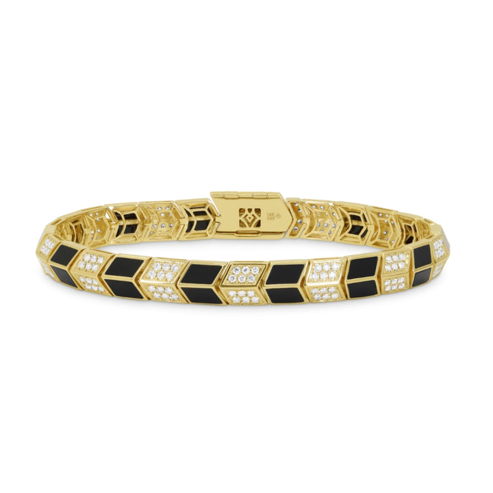 Madison L 14K Yellow Gold Black Onyx Bracelet - style B1284BOY