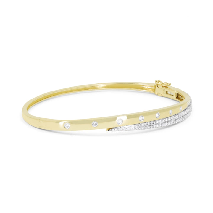 Madison L 14K Yellow Gold Diamond Bangle - style B1285Y - view 2