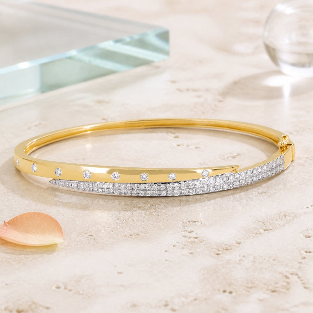 B1285 - 14K Yellow Gold Diamond Bangle