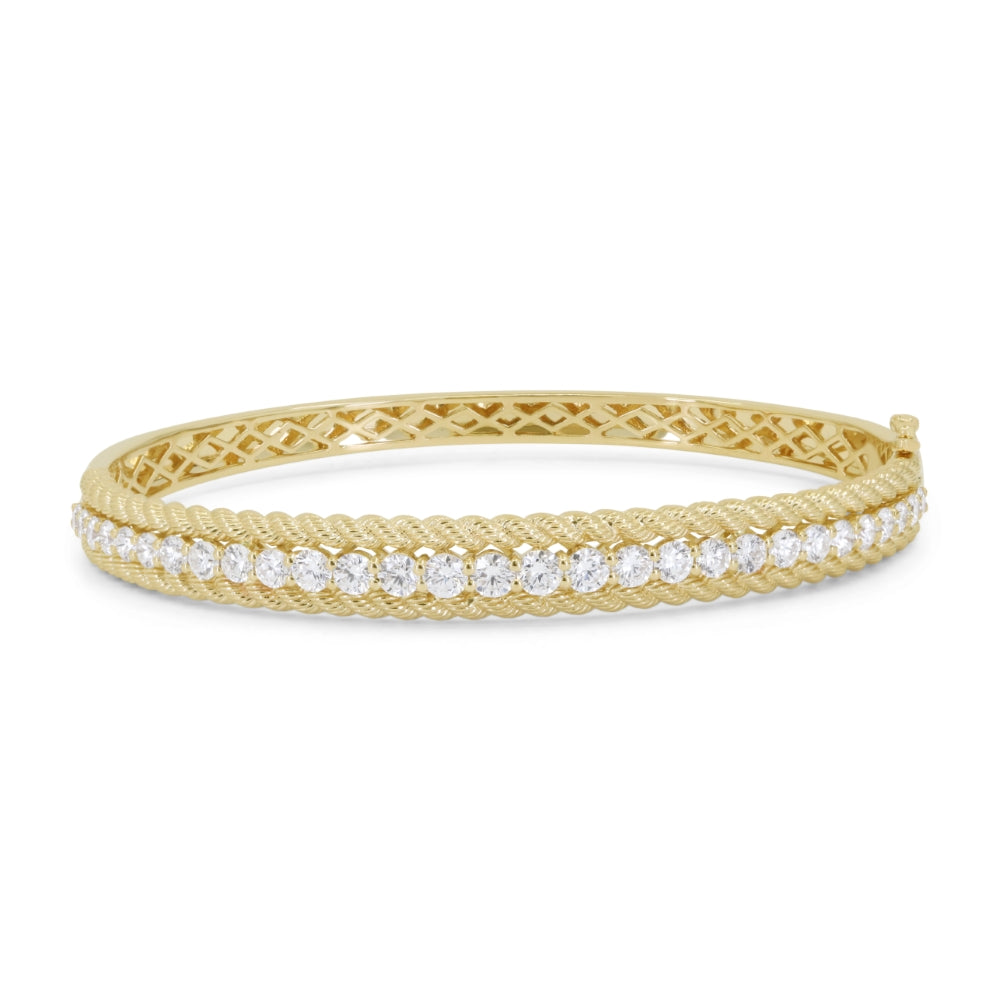 Madison L 14K Yellow Gold Diamond Bangle - style B1287Y
