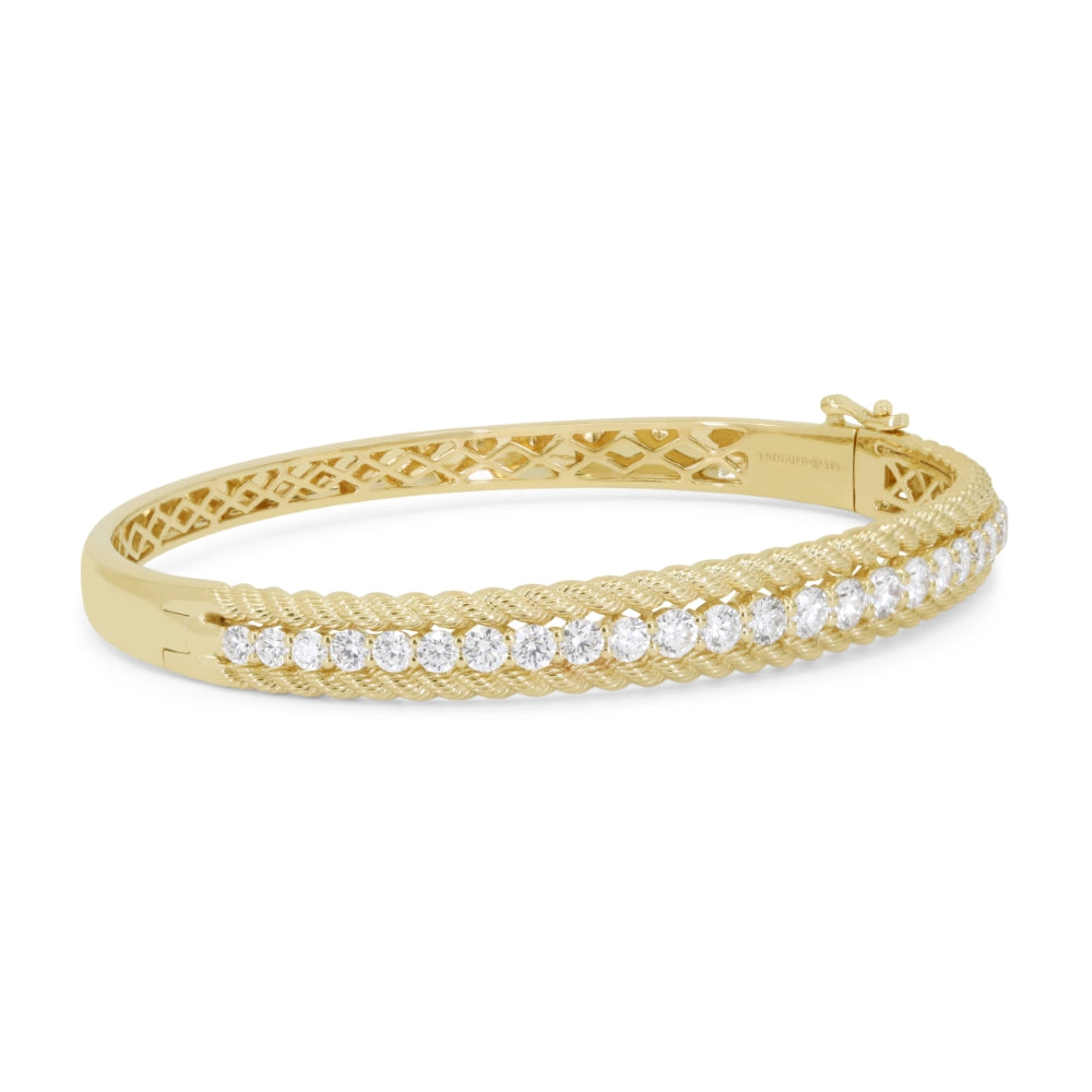 Madison L 14K Yellow Gold Diamond Bangle - style B1287Y - view 2