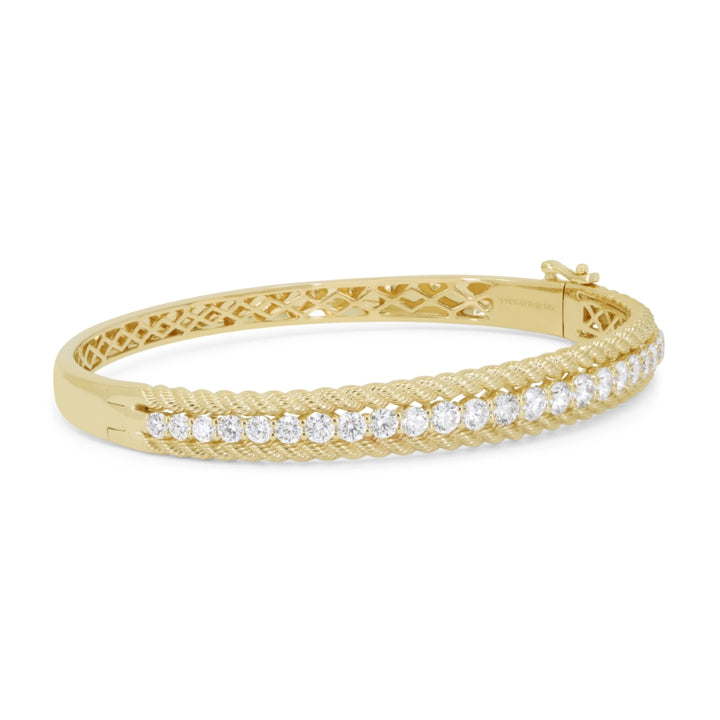 Madison L 14K Yellow Gold Diamond Bangle - style B1287Y - view 2