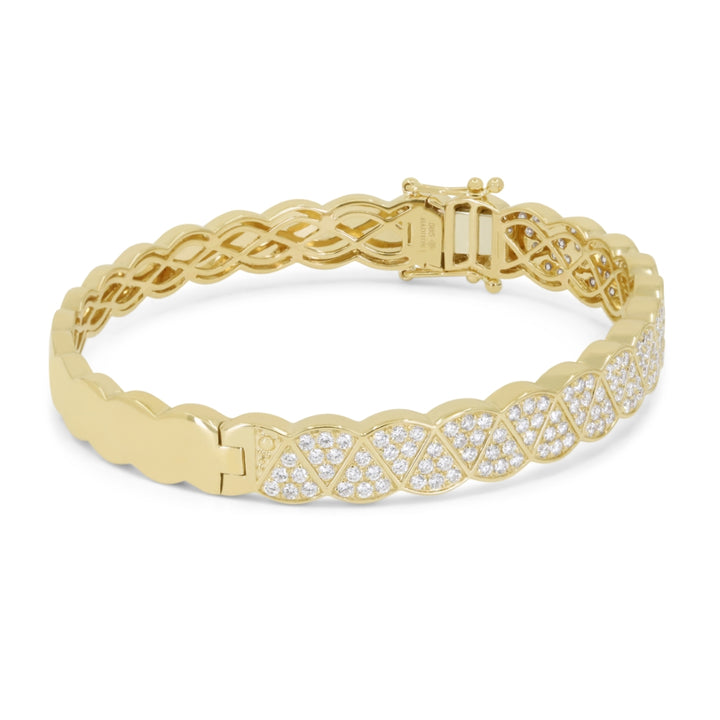 Madison L 14K Yellow Gold Diamond Bangle - style B1290Y - view 2