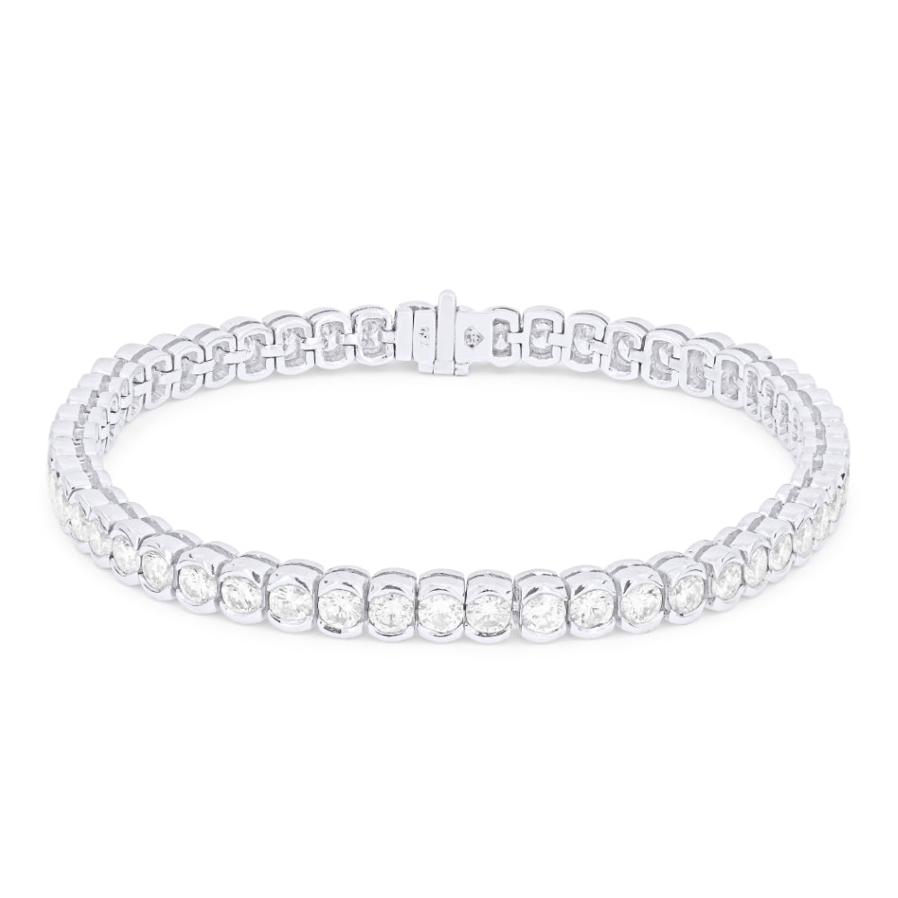 Beautiful Hand Crafted 18K White Gold White Diamond Aspen Collection Bracelet