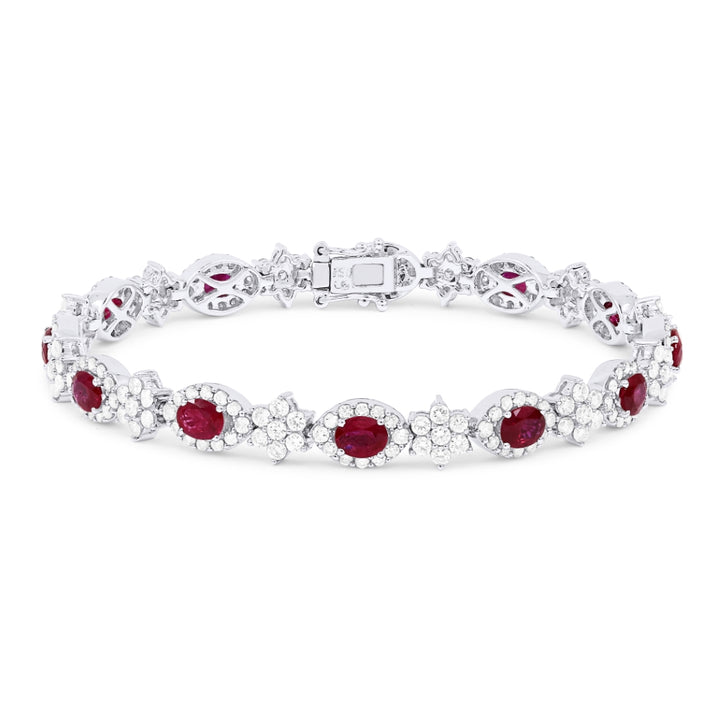 Madison L 18K White Gold Ruby Bracelet - style DB1954