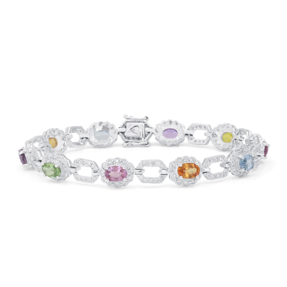 Madison L 14K White Gold Sapphire Bracelet - style DB2067
