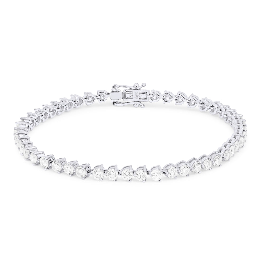 Beautiful Hand Crafted 18K White Gold White Diamond Aspen Collection Bracelet