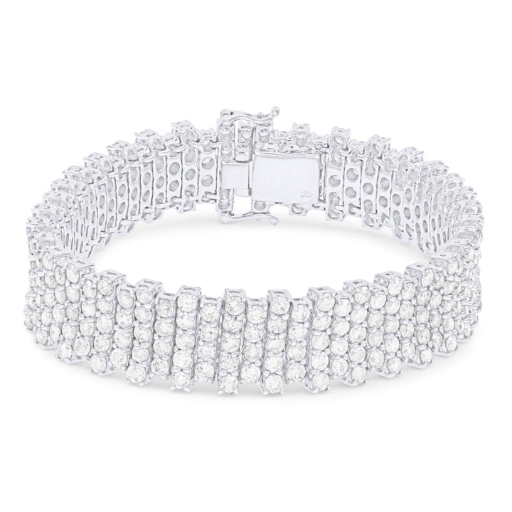 Beautiful Hand Crafted 18K White Gold White Diamond Aspen Collection Bracelet