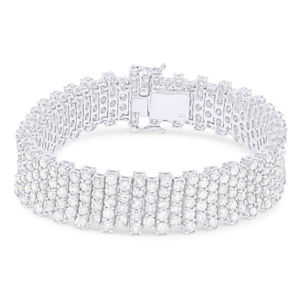 Beautiful Hand Crafted 18K White Gold White Diamond Aspen Collection Bracelet