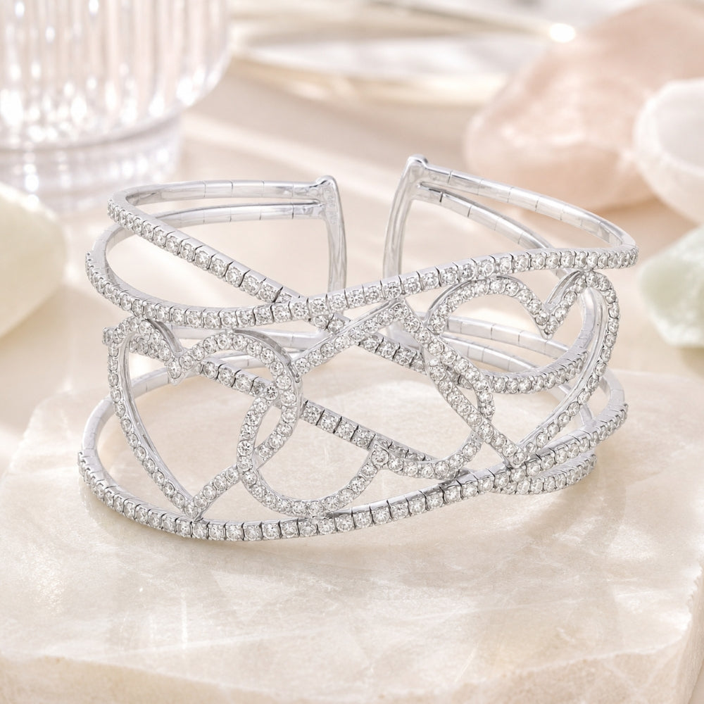 DB2208 - 18K White Gold Diamond Cocktail Bangle