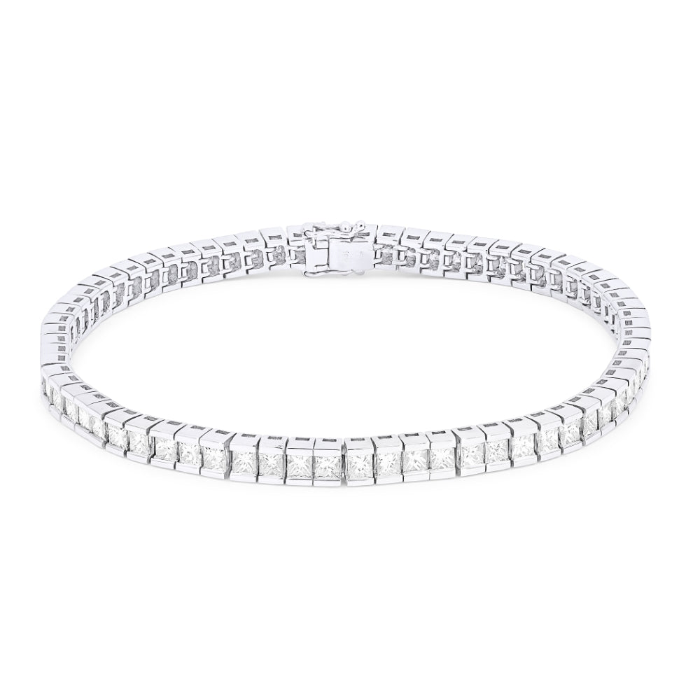 Beautiful Hand Crafted 18K White Gold White Diamond Aspen Collection Bracelet