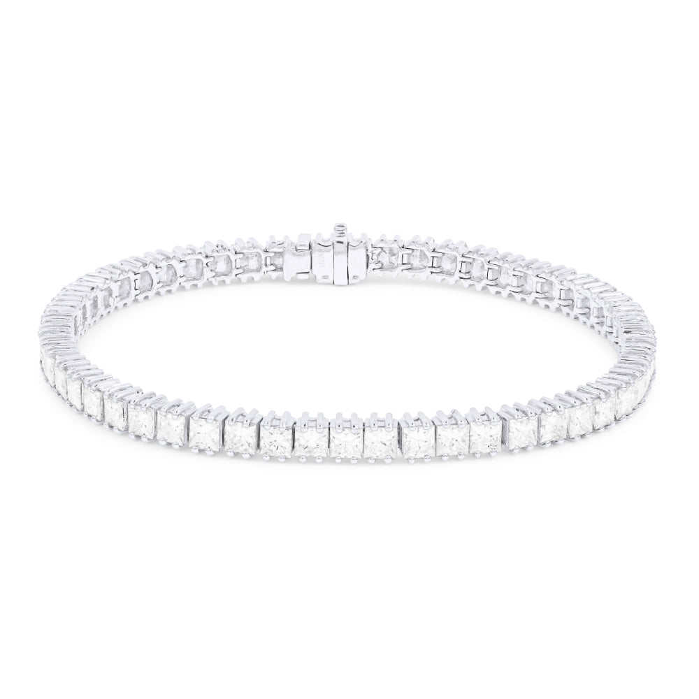 Beautiful Hand Crafted 18K White Gold White Diamond Aspen Collection Bracelet