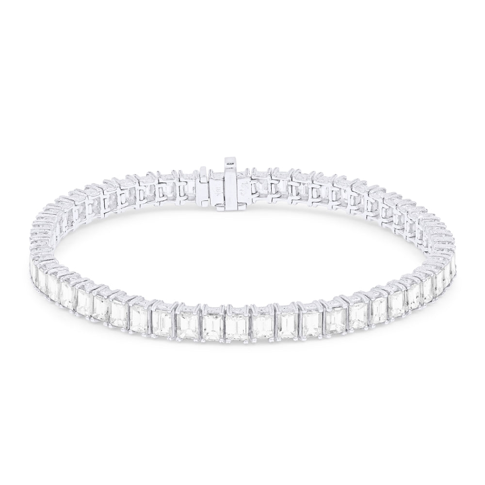 Beautiful Hand Crafted 18K White Gold White Diamond Aspen Collection Bracelet