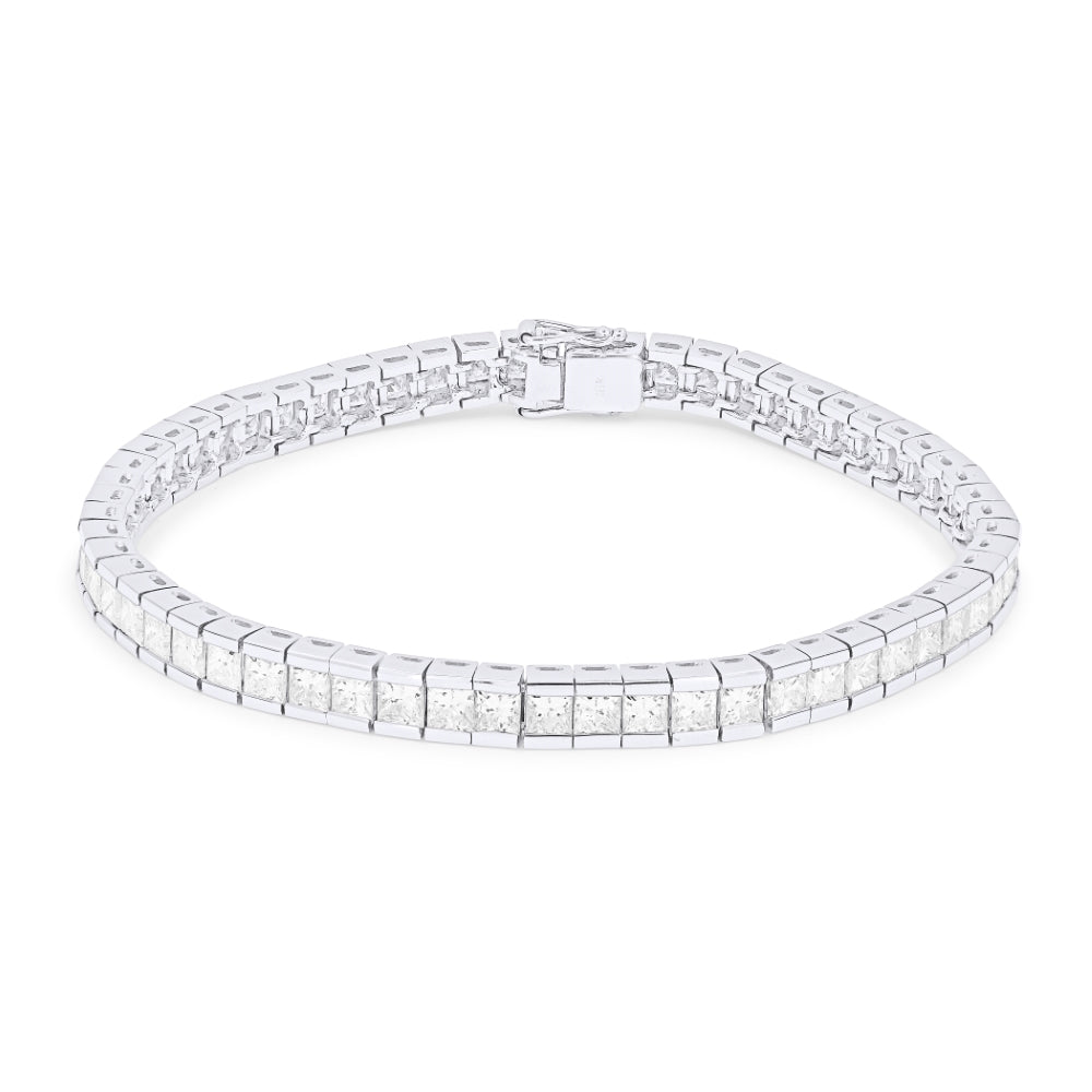 Beautiful Hand Crafted 18K White Gold White Diamond Aspen Collection Bracelet