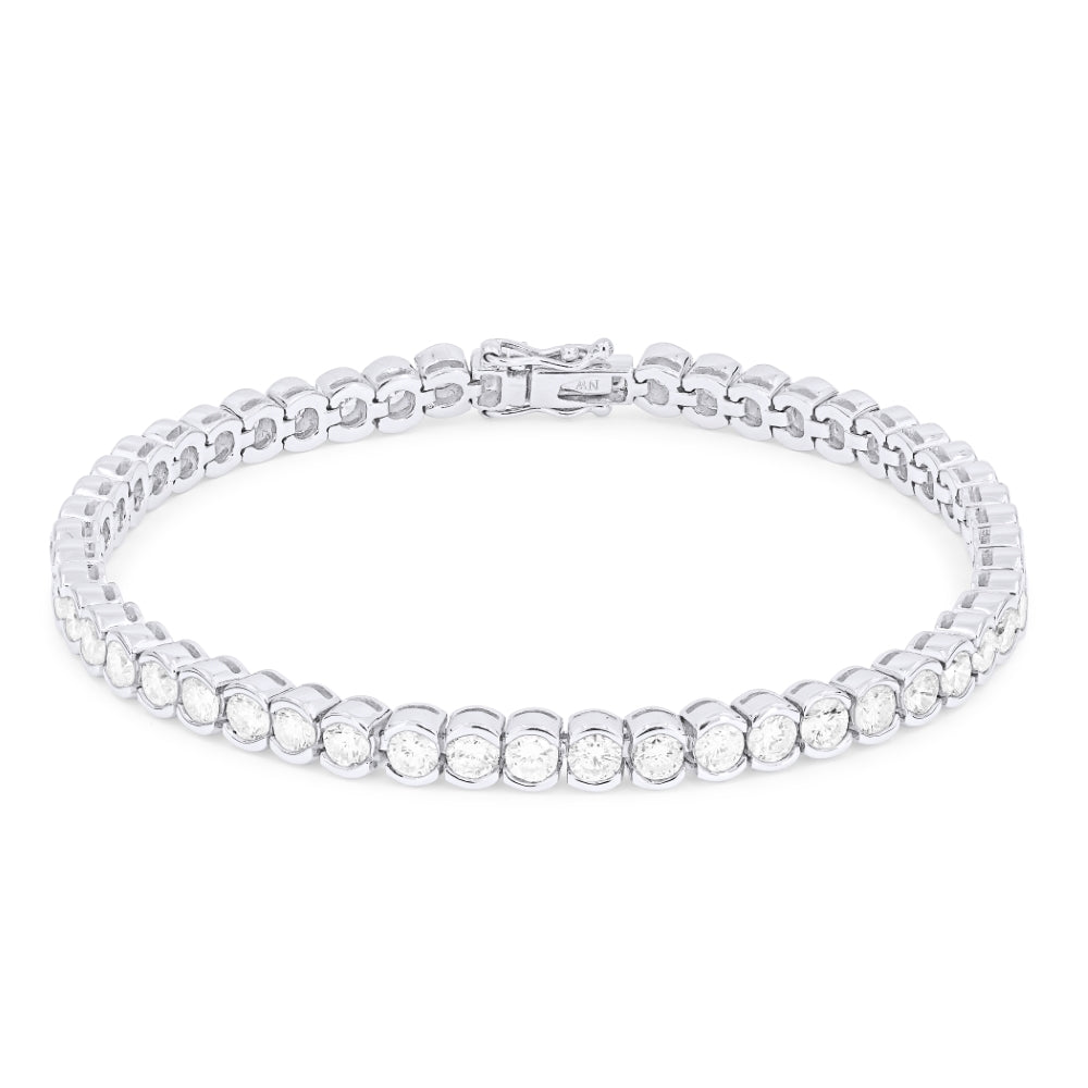 Beautiful Hand Crafted 18K White Gold White Diamond Aspen Collection Bracelet