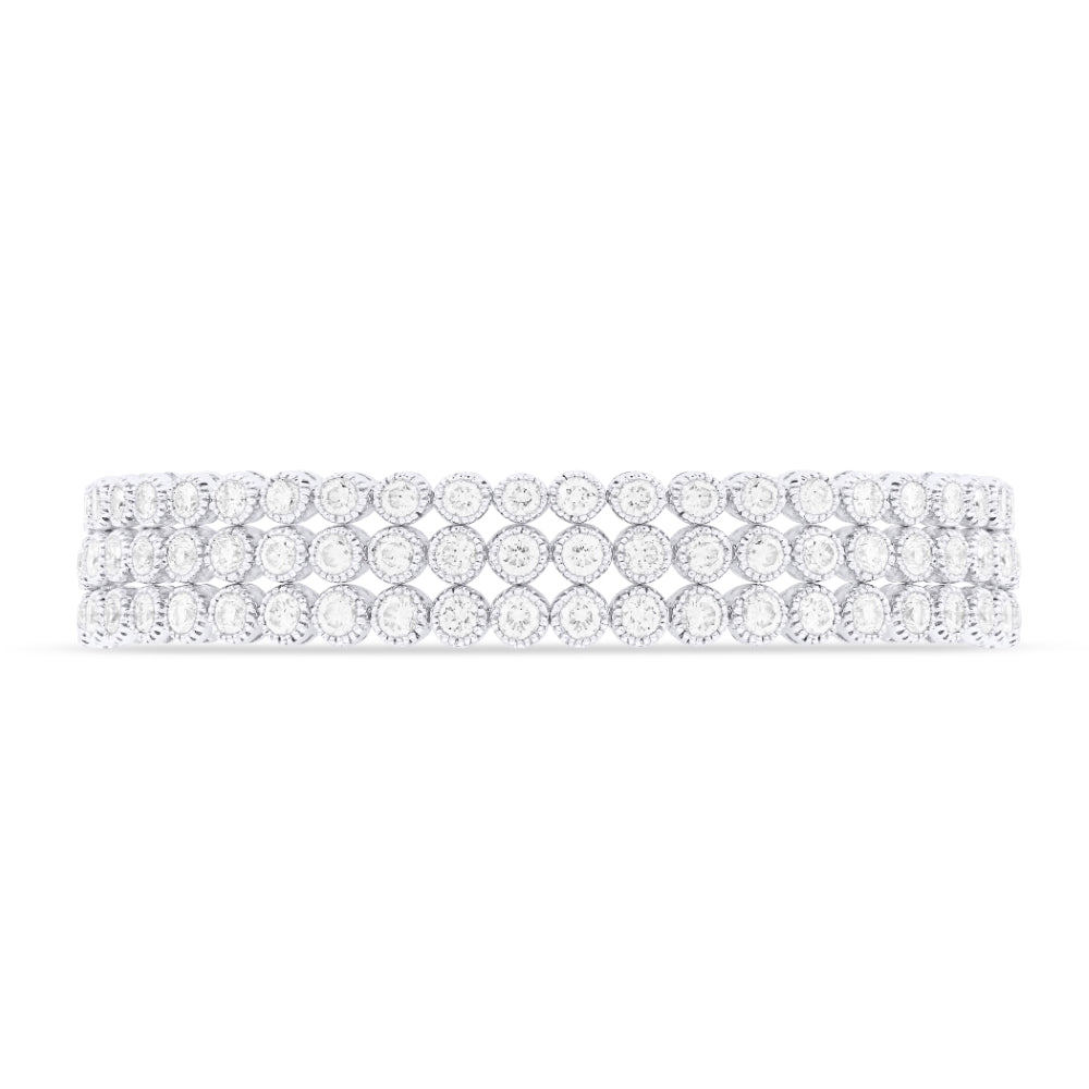 Beautiful Hand Crafted 18K White Gold White Diamond Aspen Collection Bracelet