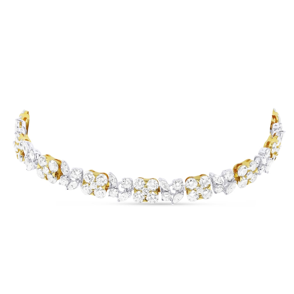 Beautiful Hand Crafted 18K White Gold  Yellow Diamond And Diamond Aspen Collection Bracelet