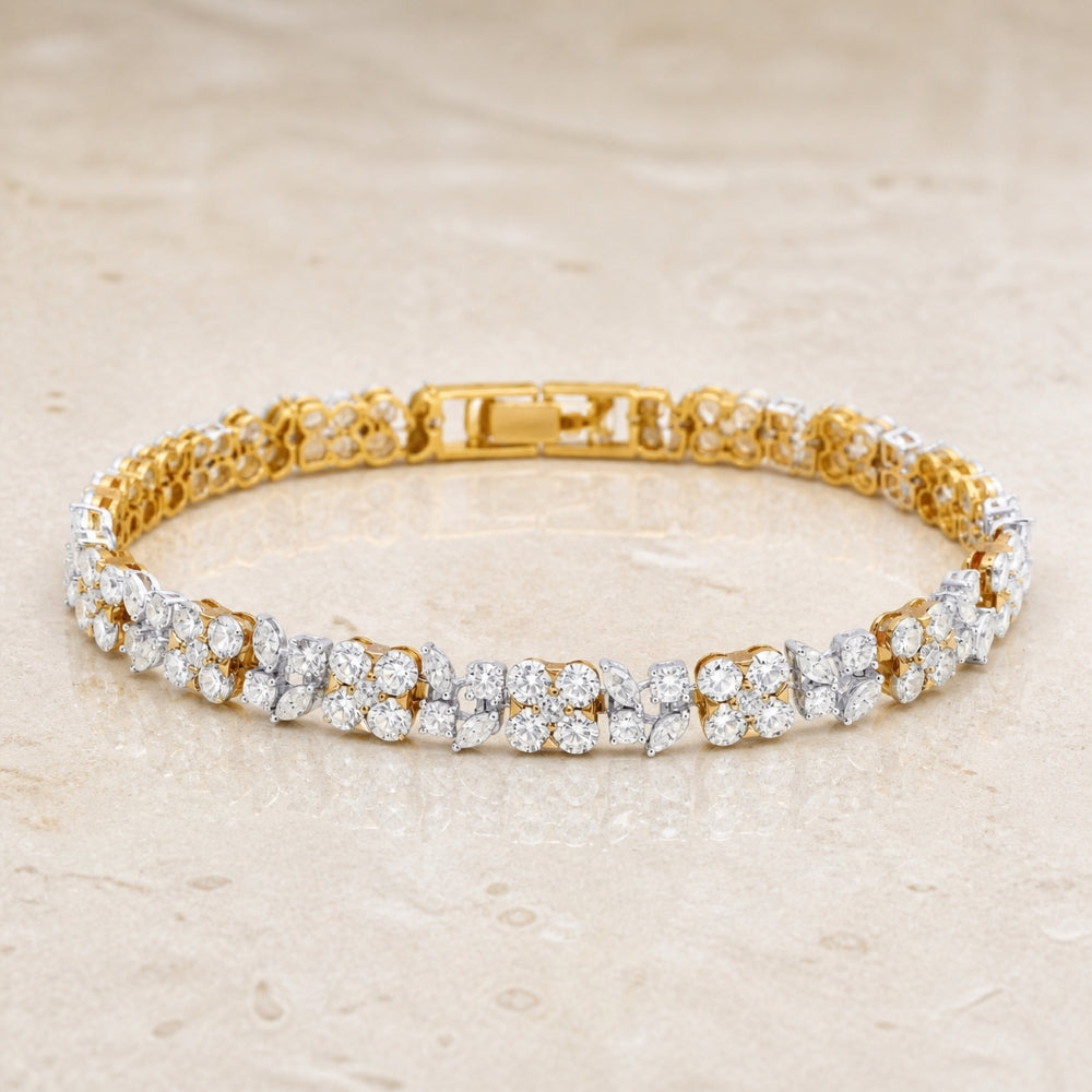 DB2747 - 18K White Gold Yellow Diamond Cocktail Bracelet