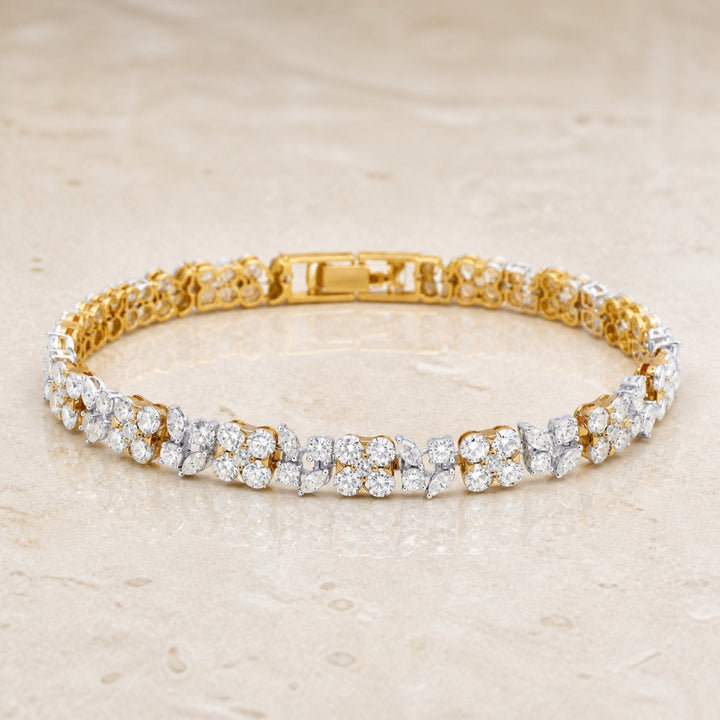 DB2747 - 18K White Gold Yellow Diamond Cocktail Bracelet