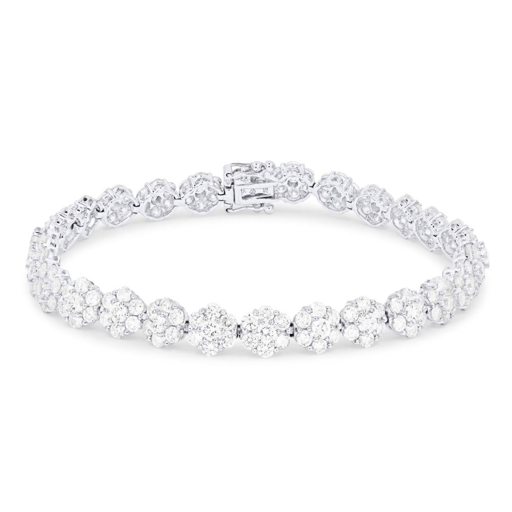 Beautiful Hand Crafted 18K White Gold White Diamond Aspen Collection Bracelet