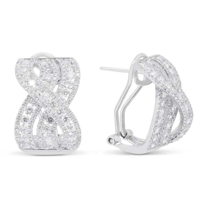 Madison L 18K White Gold Diamond Hoop Earrings - style DE10282