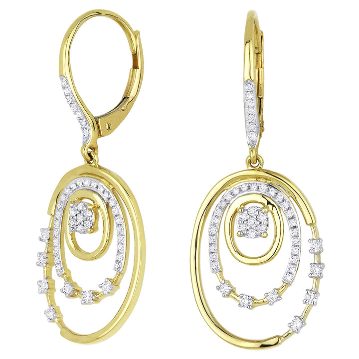 Madison L 14K Yellow Gold Diamond Drop Earrings - style DE11747