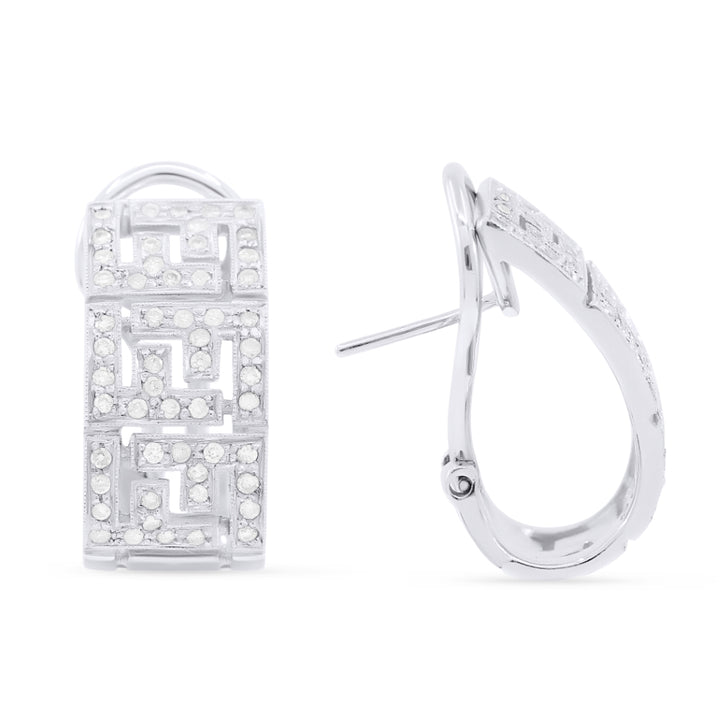 Madison L 18K White Gold Diamond Hoop Earrings - style DE2058