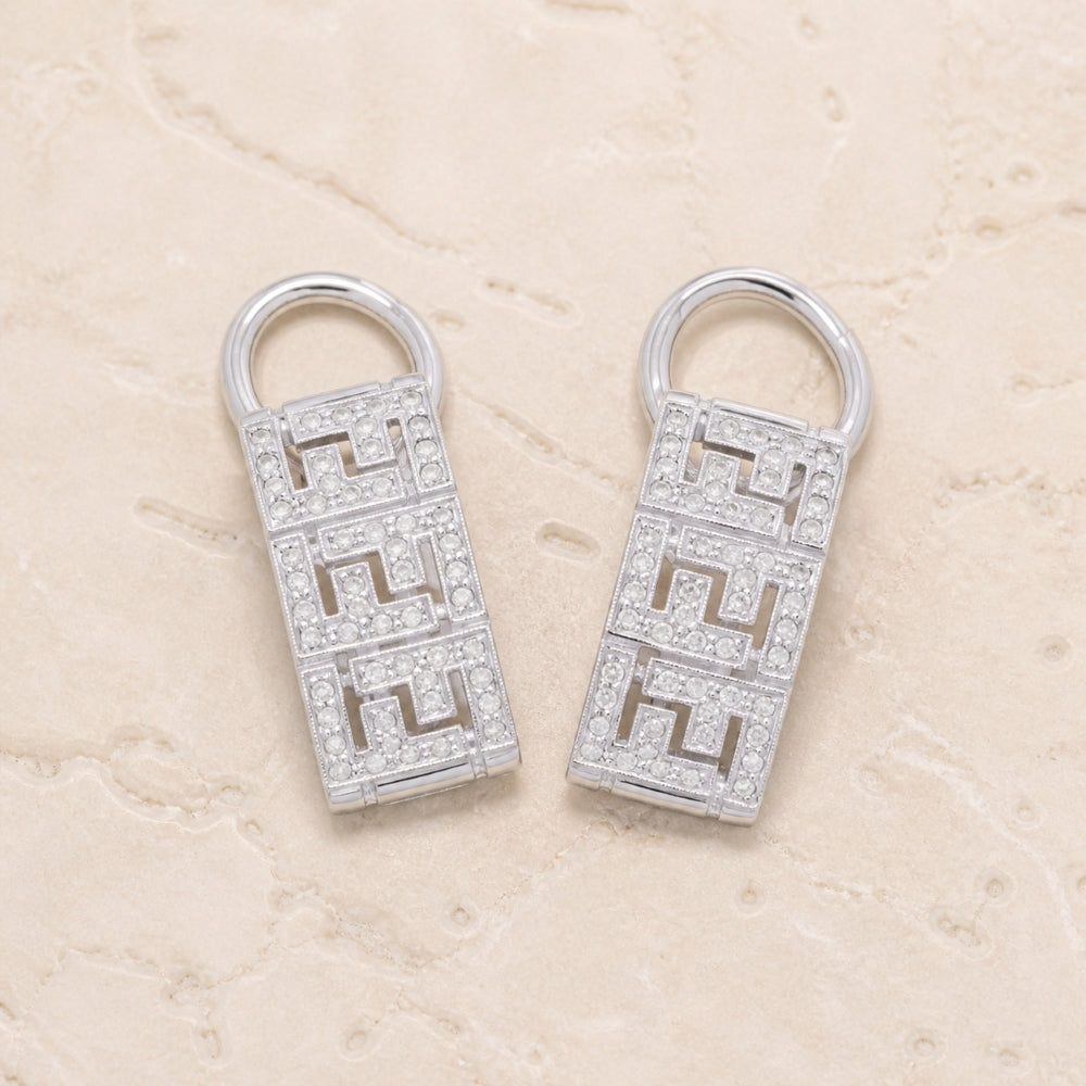 DE2058 - 18K White Gold Diamond Hoop Earrings