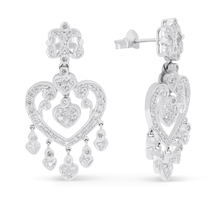 Madison L 14K White Gold Diamond Drop Earrings - style DE4468