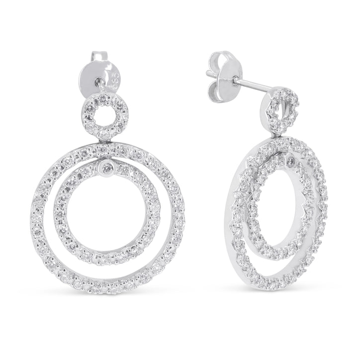Madison L 14K White Gold Diamond Drop Earrings - style DE5227