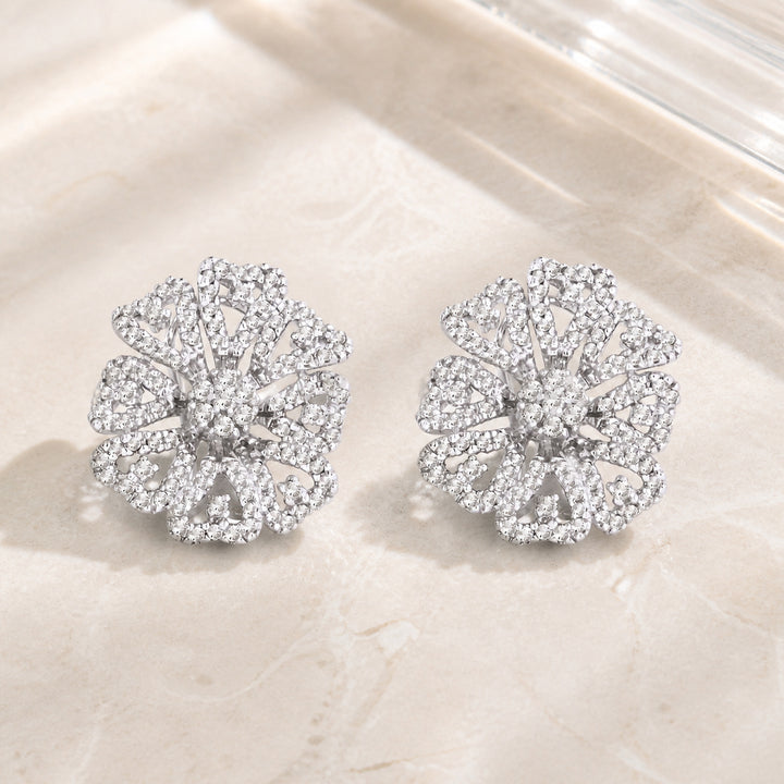 DE5240 - 14K White Gold Diamond Stud Earrings
