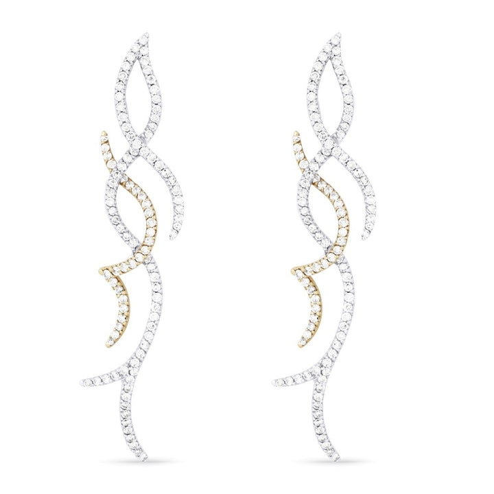 Madison L 18K White Gold Diamond Drop Earrings - style DE5411