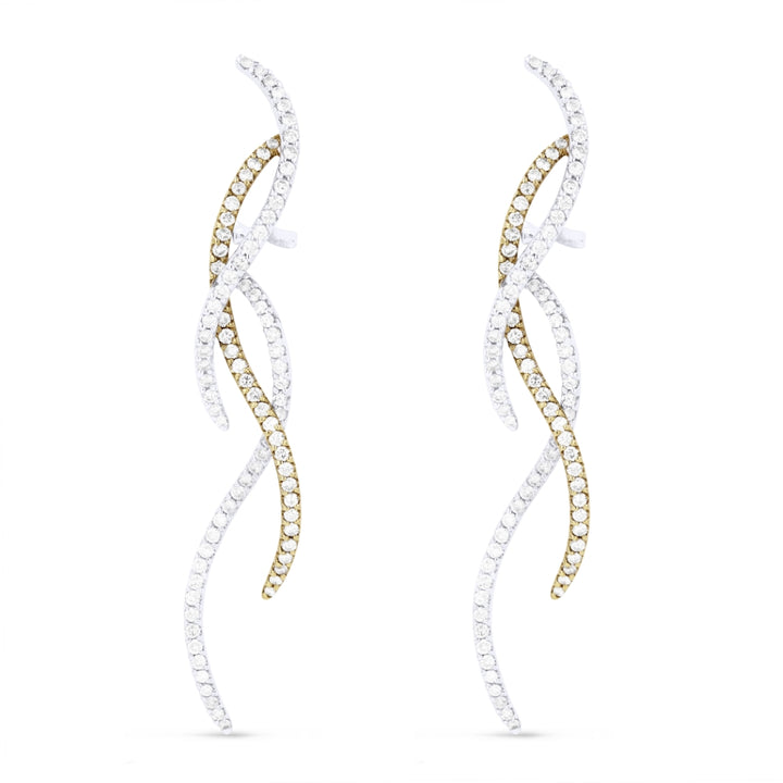 Madison L 18K White Gold Diamond Drop Earrings - style DE5513