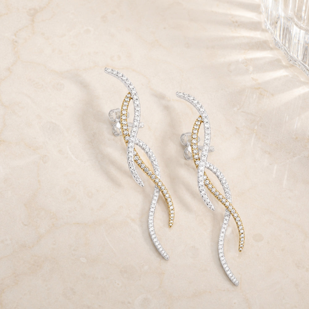 DE5513 - 18K White Gold Diamond Drop Earrings